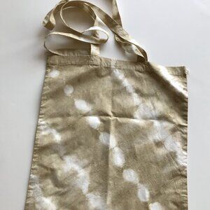 Hand-Dyed Cotton Tote Bag: Sage Green Shibori Tie Dye Shopping Bag